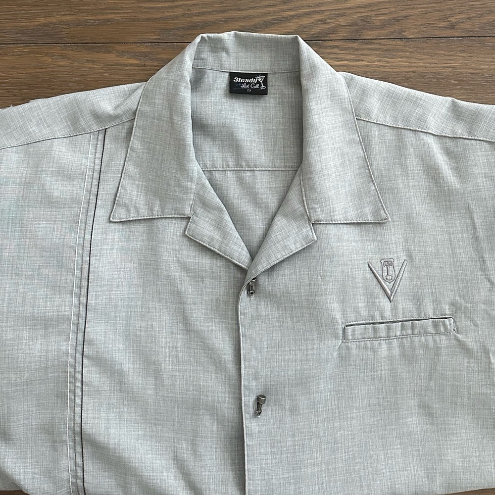 Steady Last Call‎ Men's Classic Light Gray Button Down Shirt Size XXL